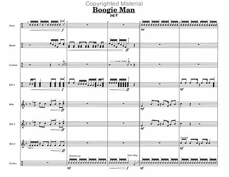 Boogie Man by Chris Brooks Percussion Ensemble - Sheet Music