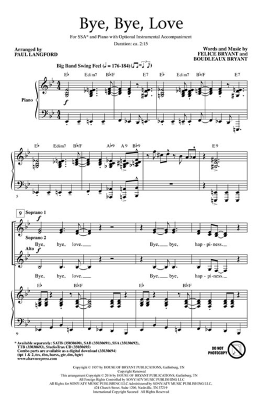 Bye, Bye Love SSA scores gallery preview page 2