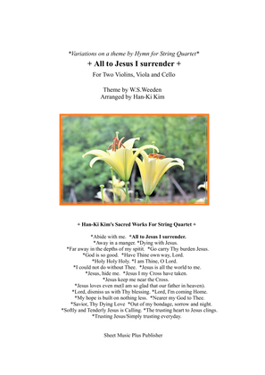 Book cover for All to Jesus I surrender (For String Quartet)