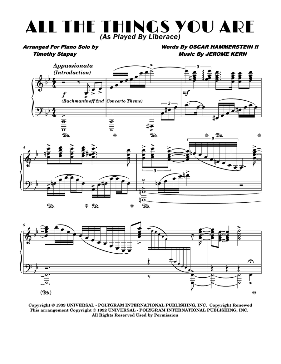 All The Things You Are Piano Solo scores gallery preview page 1