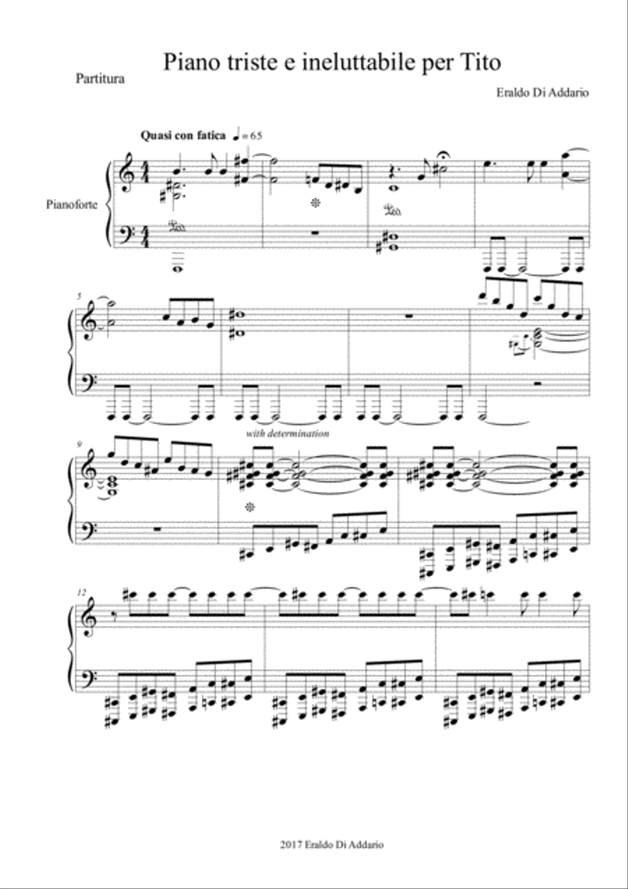 Piano triste e ineluttabile per Tito Piano Solo scores gallery preview page 1