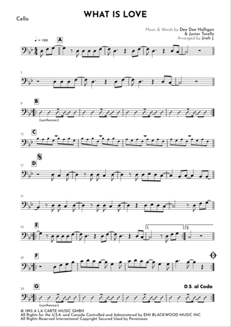 What Is Love Cello Solo scores gallery preview page 2