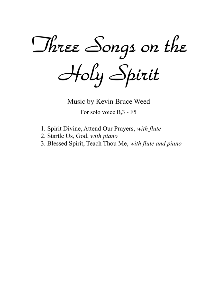 Three Songs On The Holy Spirit Chamber Music scores gallery preview page 1