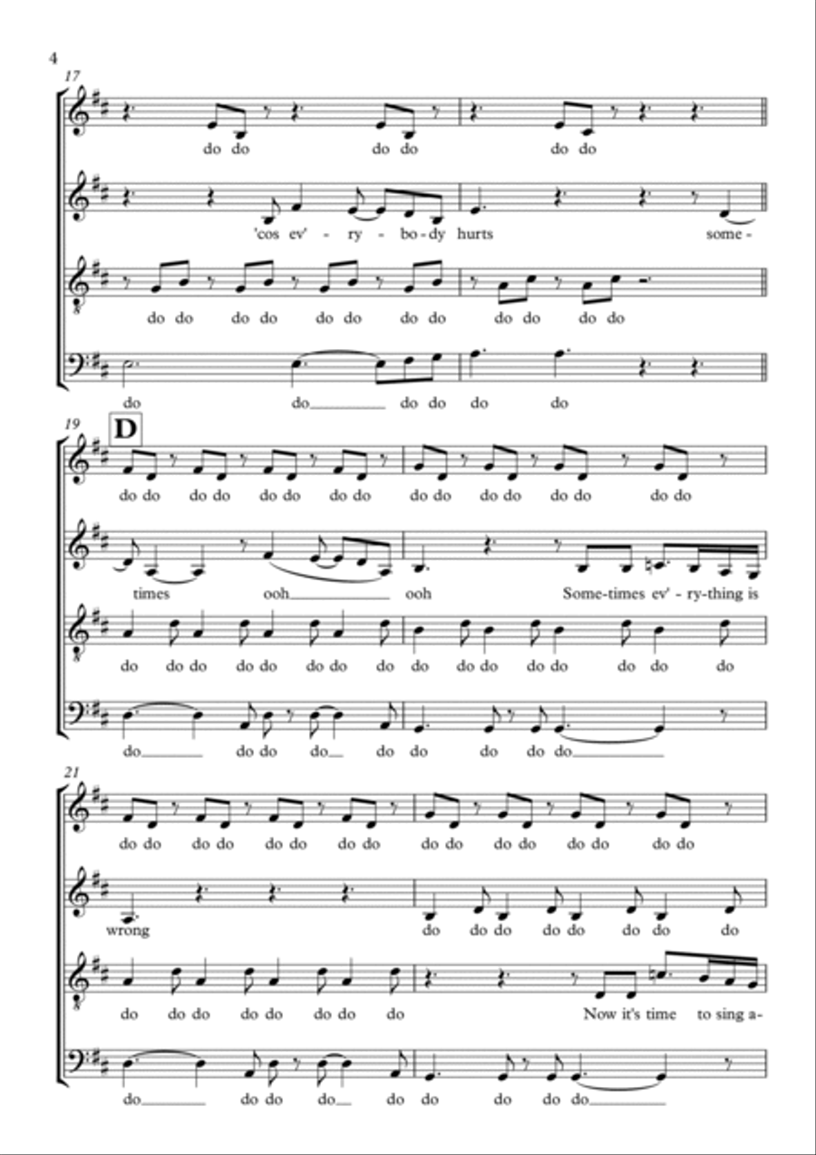 Everybody Hurts 4-Part scores gallery preview page 4