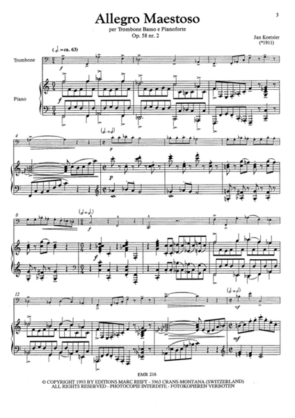 Allegro Maestoso by Jan Koetsier Bass Trombone - Sheet Music