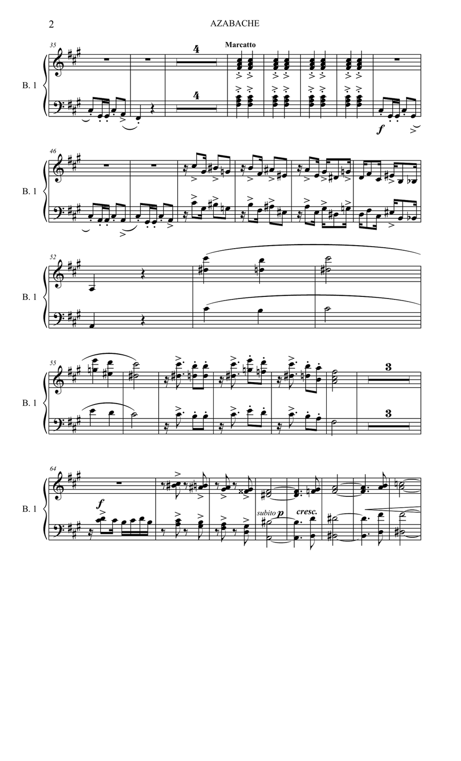 Azabache (Tango - Milonga/Candombe) for tango sextet - Individual parts School and Community scores gallery preview page 6