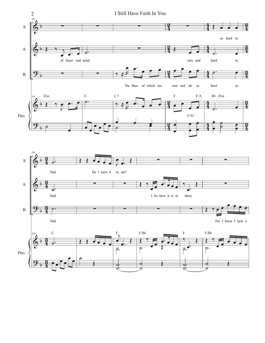 I Still Have Faith In You Piano, Vocal scores gallery preview page 2