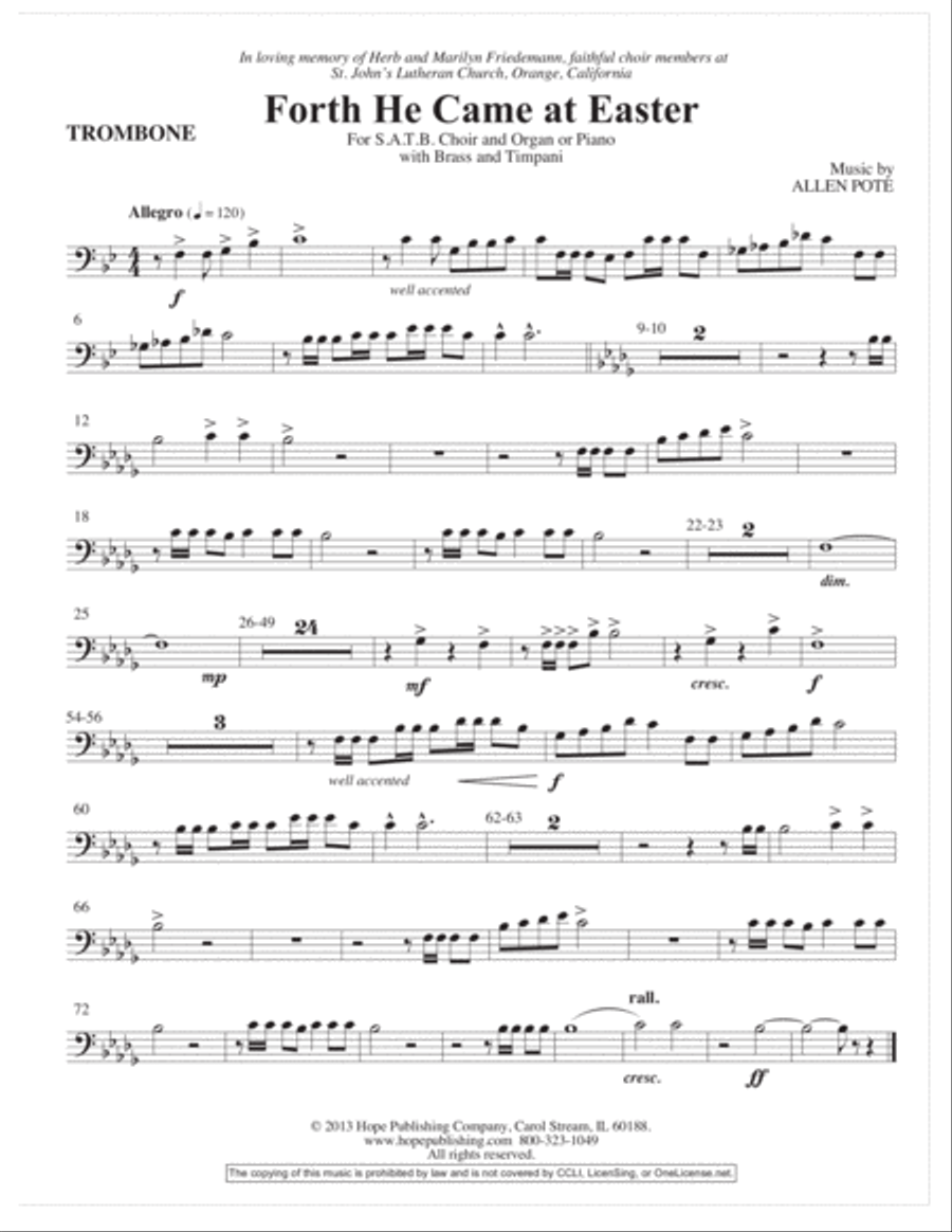 Forth He Came at Easter Choir scores gallery preview page 16