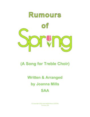 Book cover for Rumours of Spring (SAA Choir)