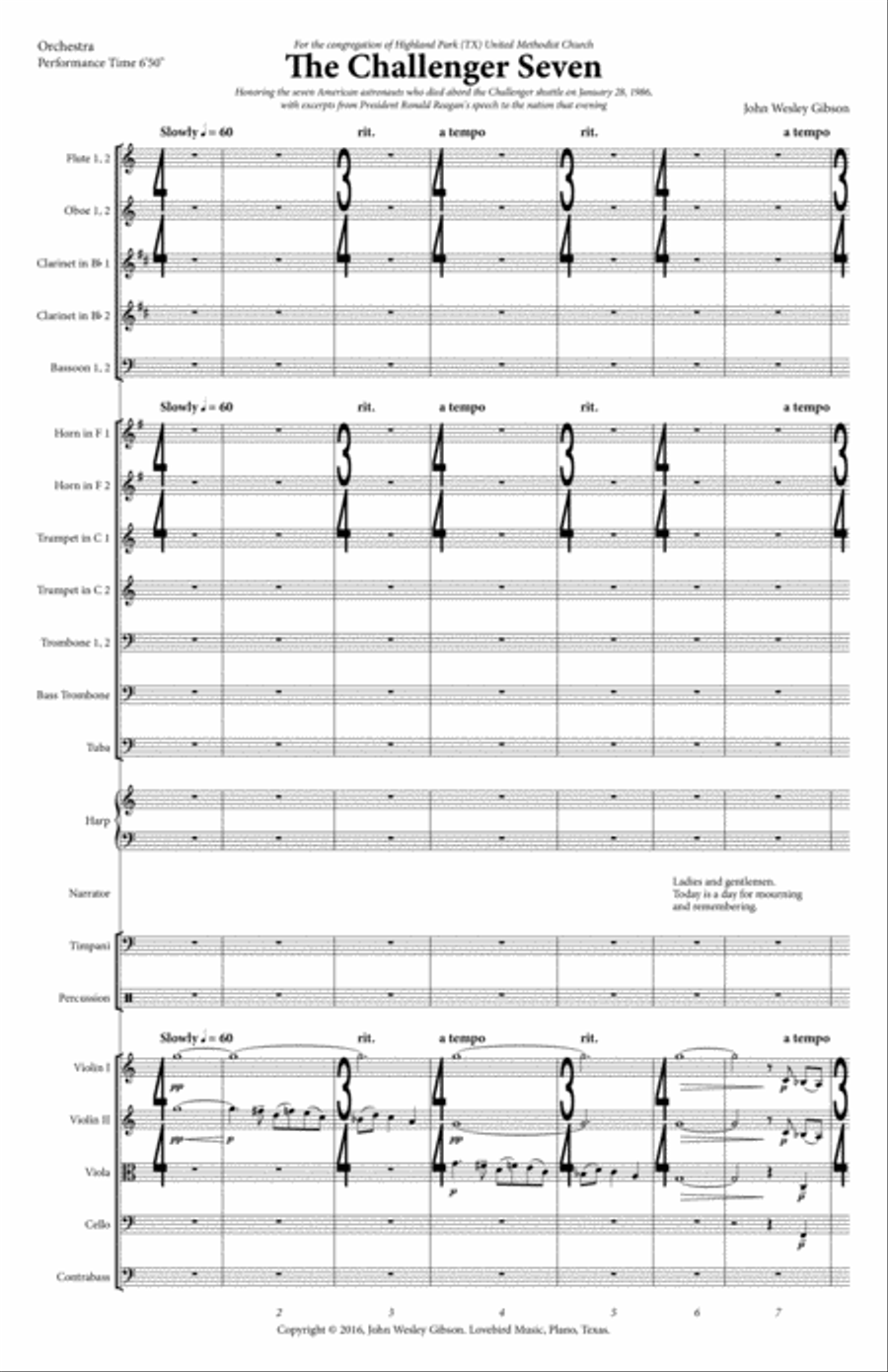 The Challenger Seven Full Orchestra scores gallery preview page 2