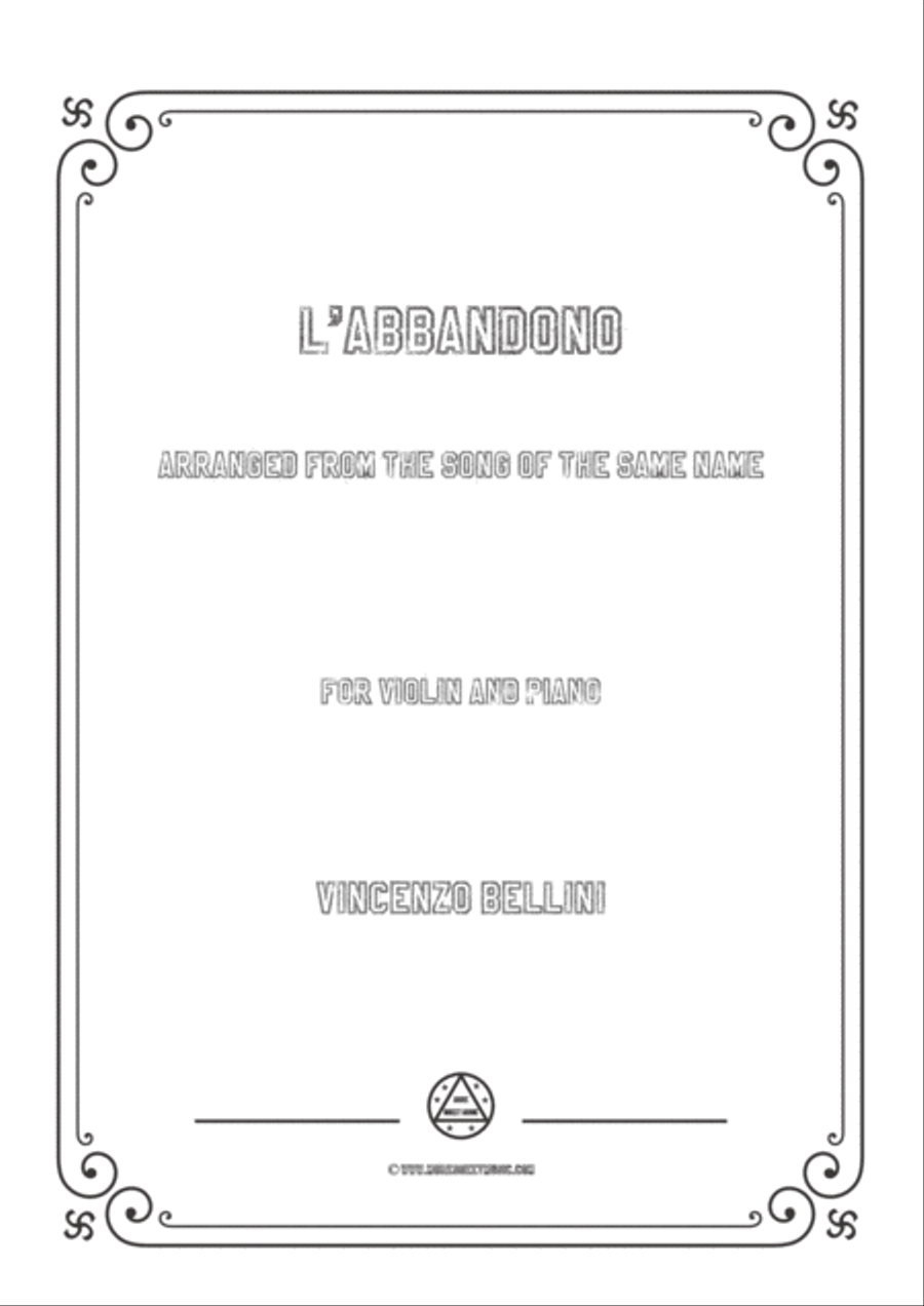 Bellini-L'abbandono,for Violin and Piano Voice scores gallery preview page 1
