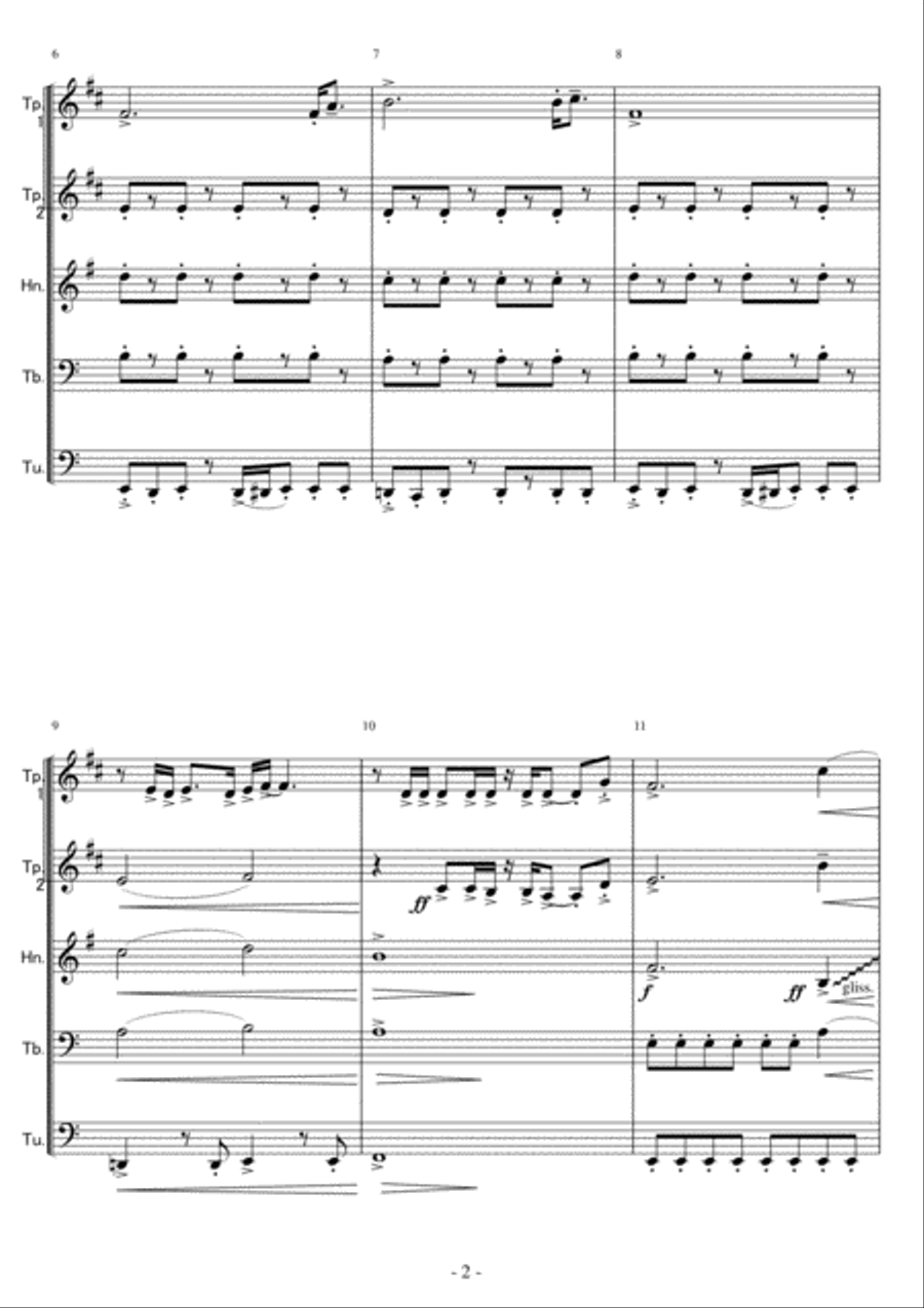Gonna Fly Now Brass Ensemble scores gallery preview page 2