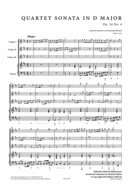 Six quartet sonatas, op.34, vol. 2