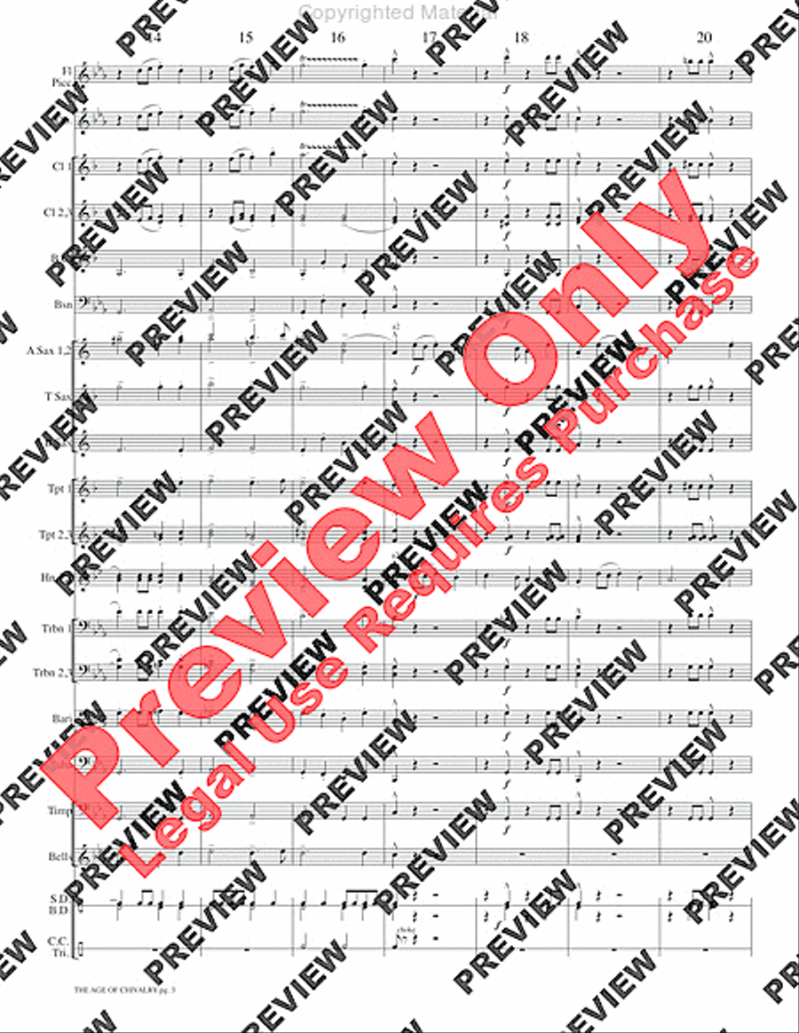 The Age of Chivalry Concert Band scores gallery preview page 6