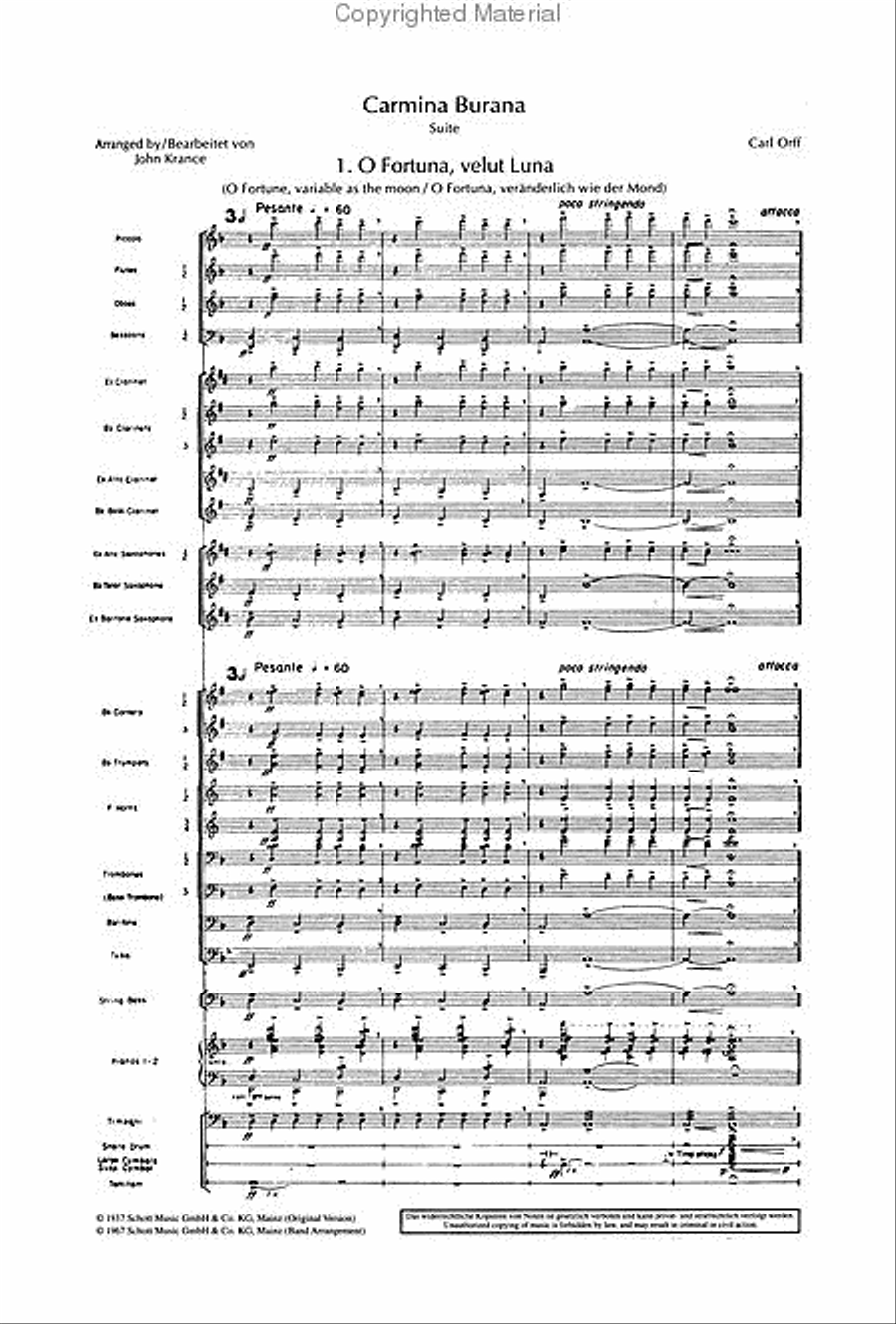 Carmina Burana Concert Band scores gallery preview page 2