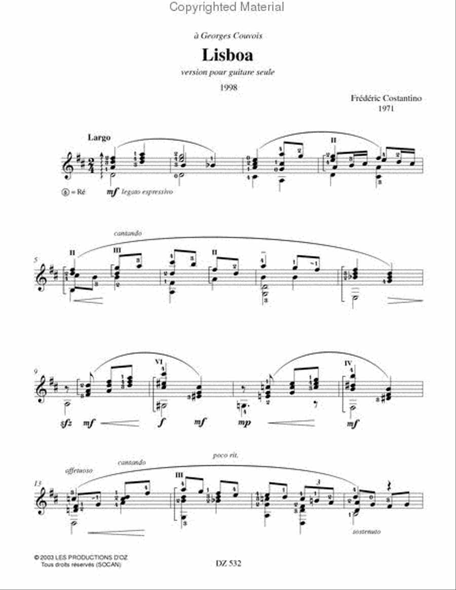Lisboa, Sèvres-Babylone Classical Guitar scores gallery preview page 2