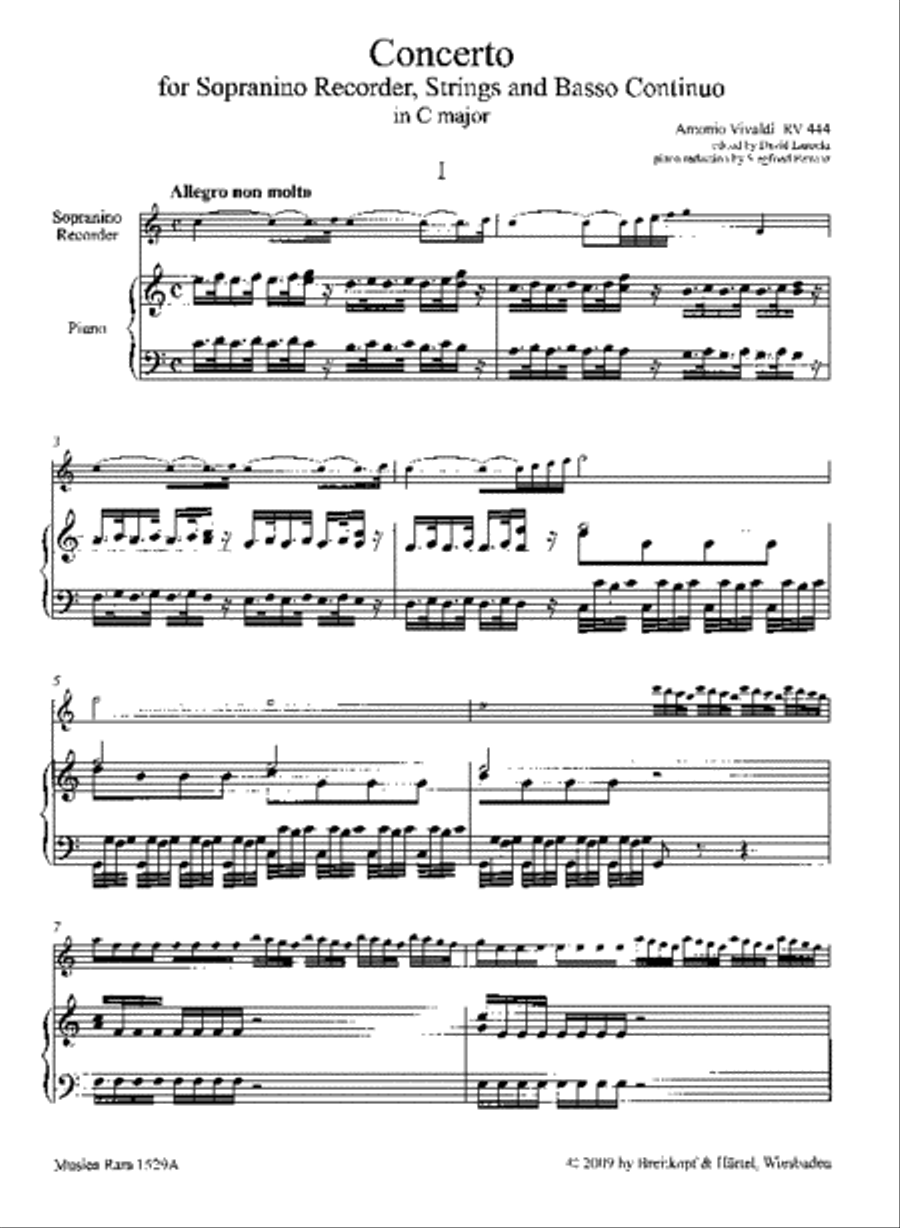 Concerto in C major RV 444 Recorder scores gallery preview page 2