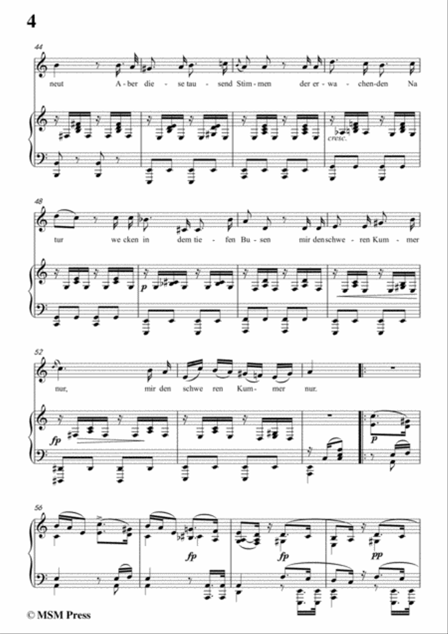 Schubert-Der Jüngling am Bache,Op.87 No.3,in a minor,for voice and piano Voice Solo scores gallery preview page 6