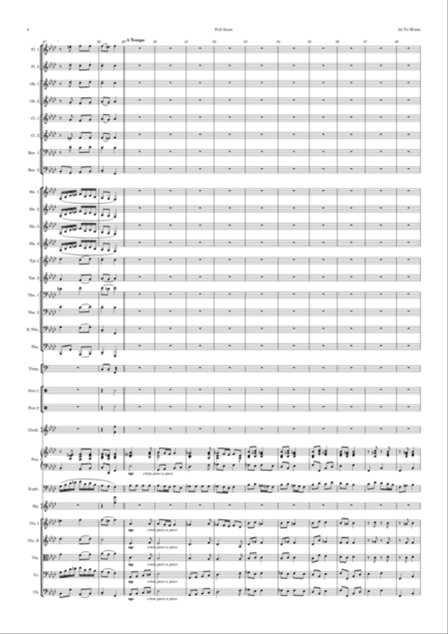 Se Tu M'ami Orchestra with solo Euphonium (or Trombone or Vocal) Key of Fm Flute scores gallery preview page 6