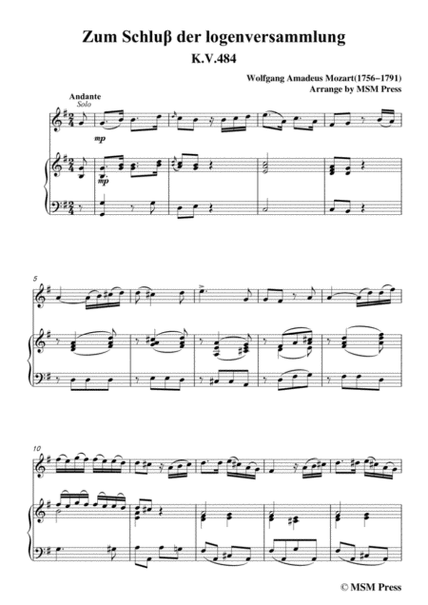 Mozart-Zum Schluβ der logenversammlung,for Flute and Piano image number null