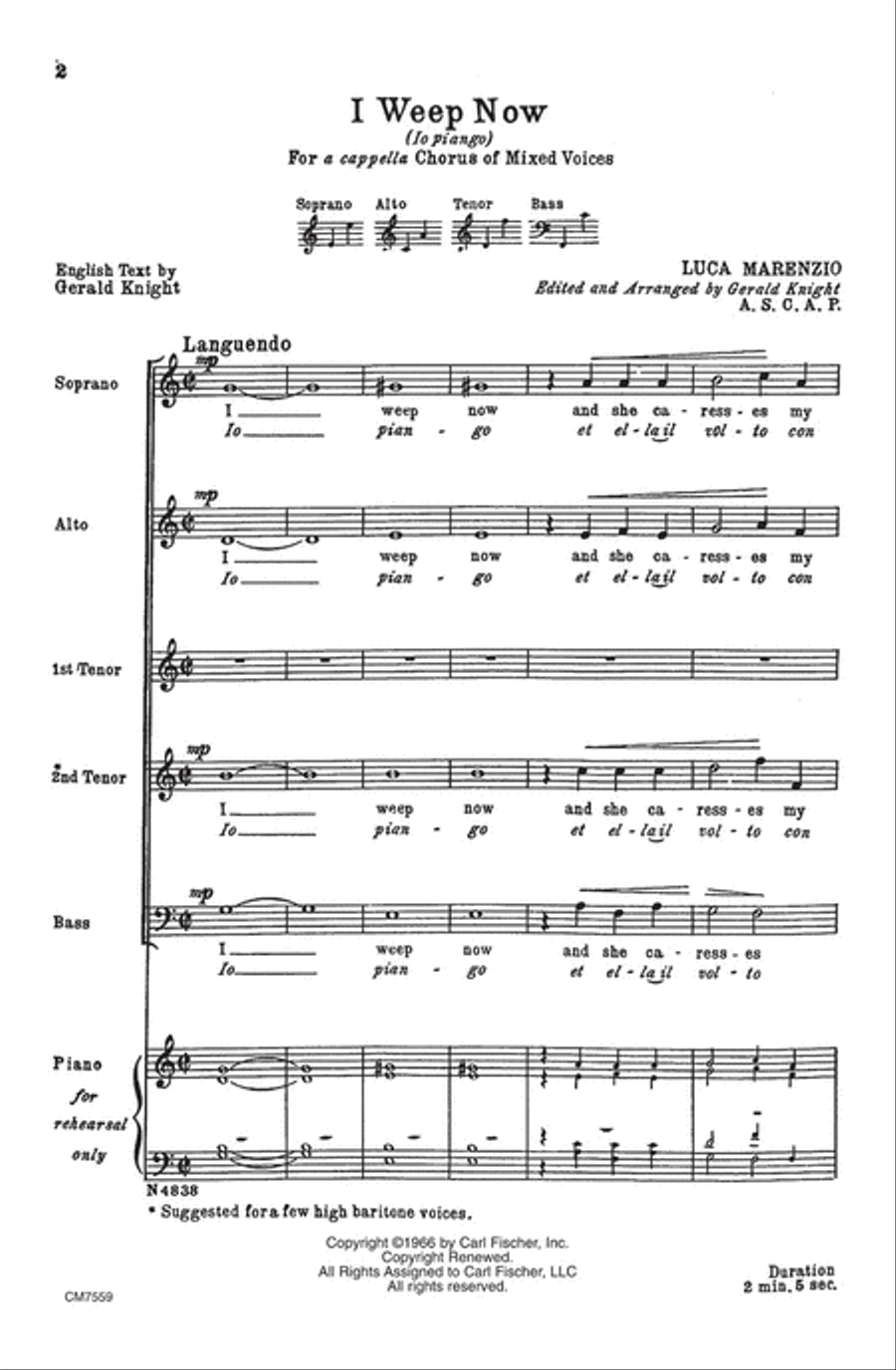 I Weep Now SATTB scores gallery preview page 2