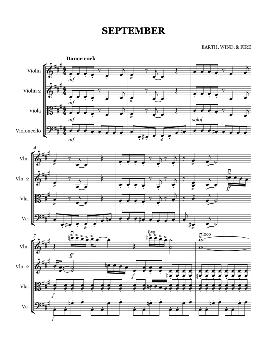 September String Quartet scores gallery preview page 1