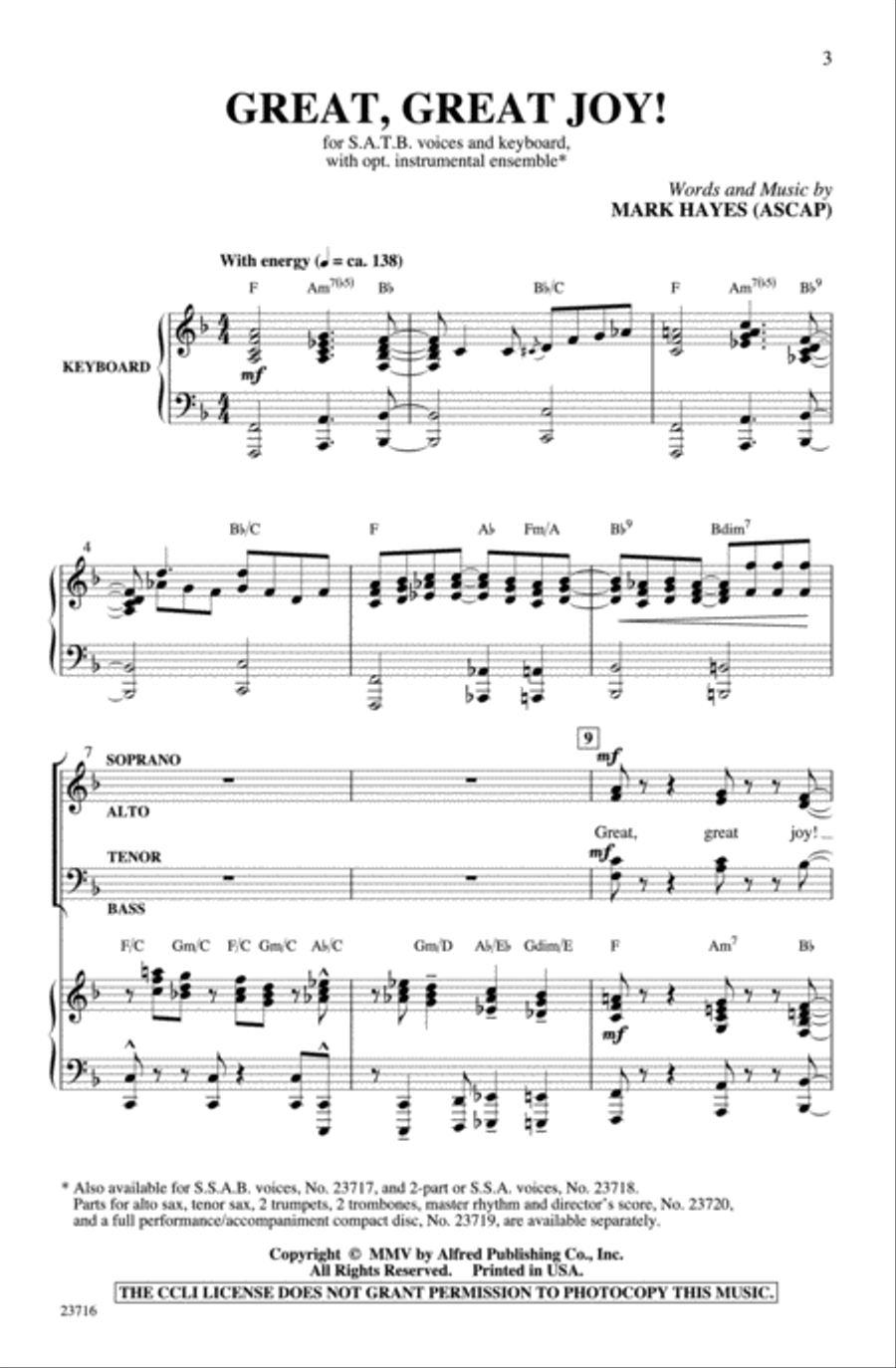 Great, Great Joy! 4-Part scores gallery preview page 2