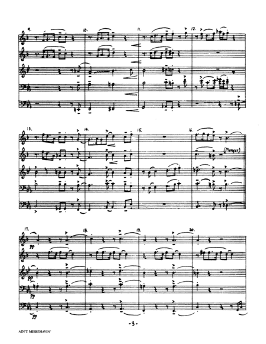 Ain't Misbehavin' - Full Score Brass Ensemble scores gallery preview page 2