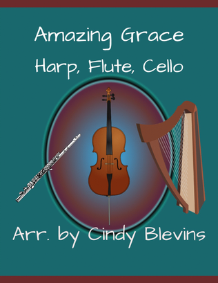 Book cover for Amazing Grace, for Harp, Flute and Cello
