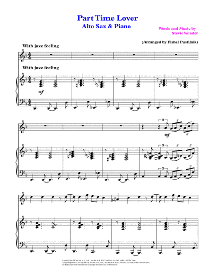 Part-time Lover Woodwind Duet scores gallery preview page 2