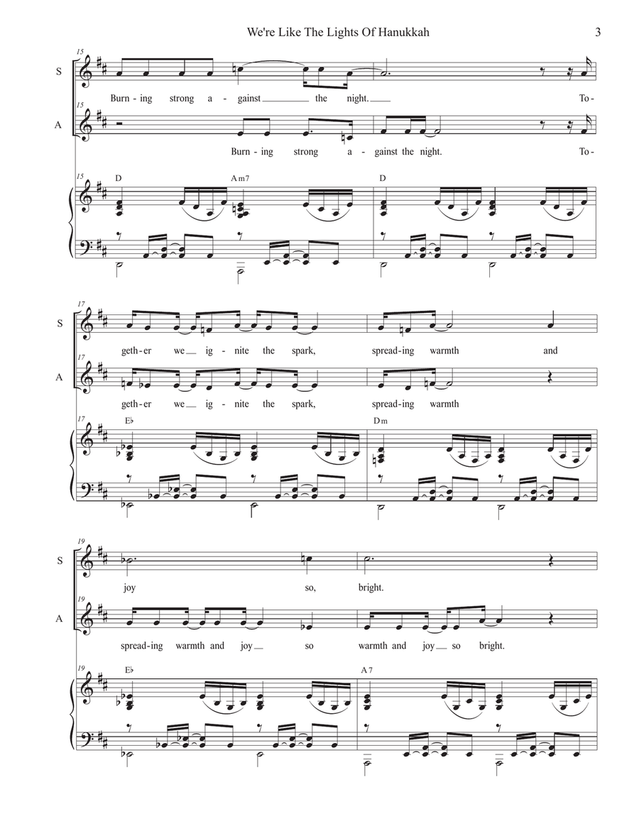 We're Like The Lights Of Hanukkah (Duet for Soprano and Alto solo) image number null