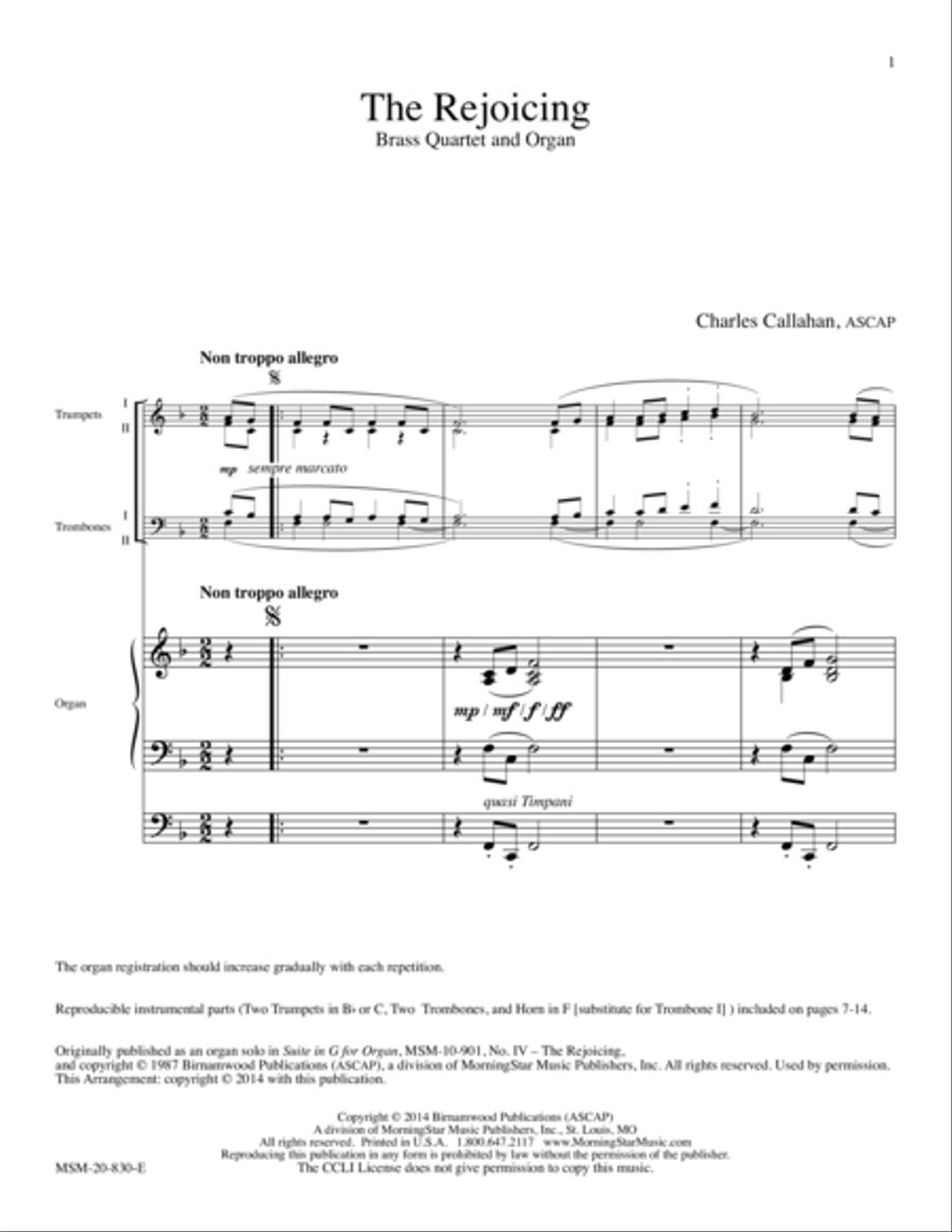 The Rejoicing Organ scores gallery preview page 1