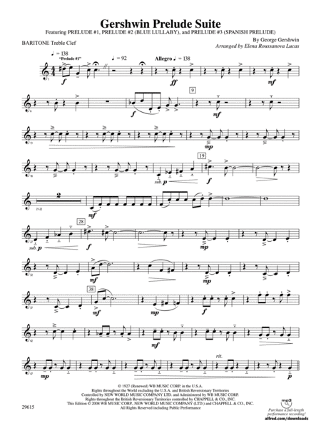 Gershwin Prelude Suite: Baritone T.C.