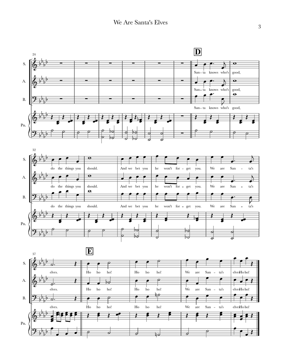 We Are Santa's Elves We Are Santa's Elves 3-Part scores gallery preview page 3