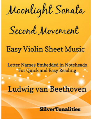 Book cover for Moonlight Sonata Second Movement Easy Violin Sheet Music