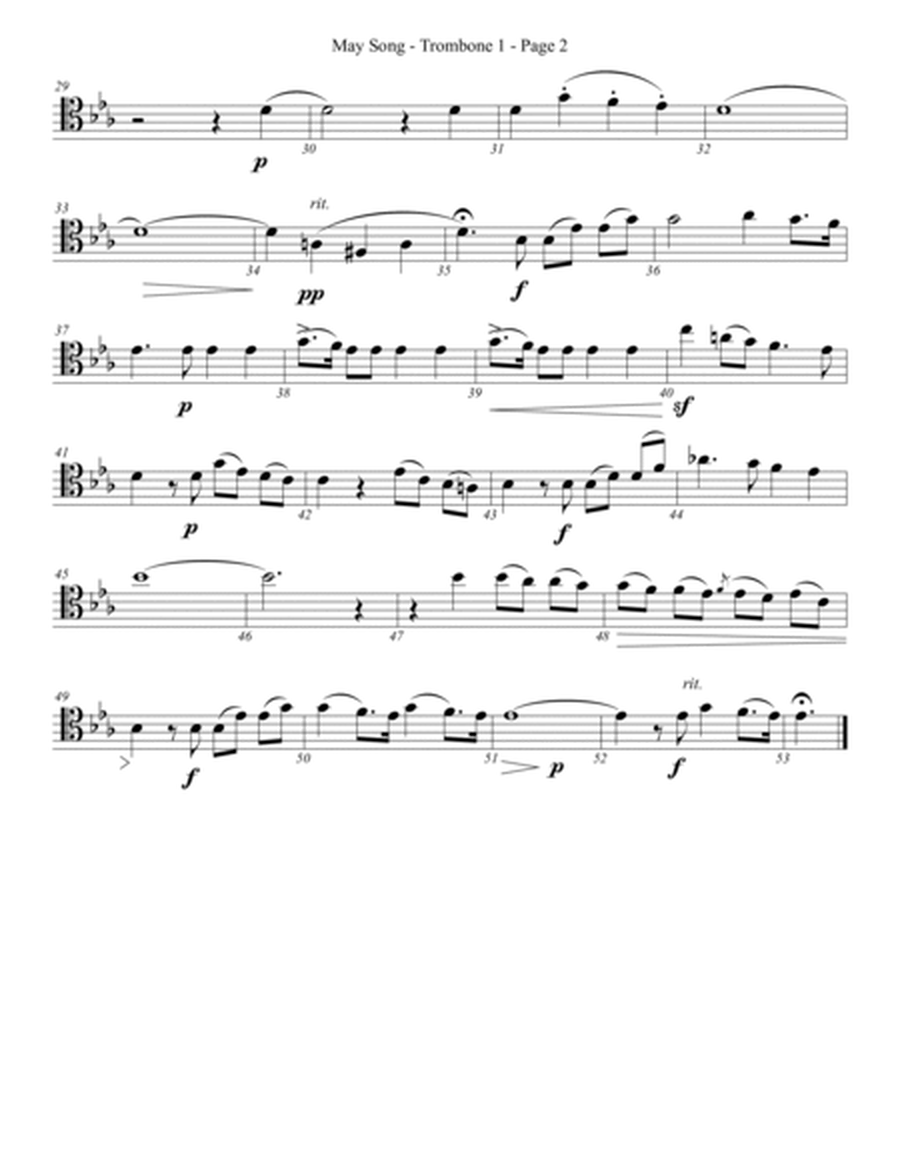 May Song (Mailied) for Trombone or Low Brass Quartet image number null