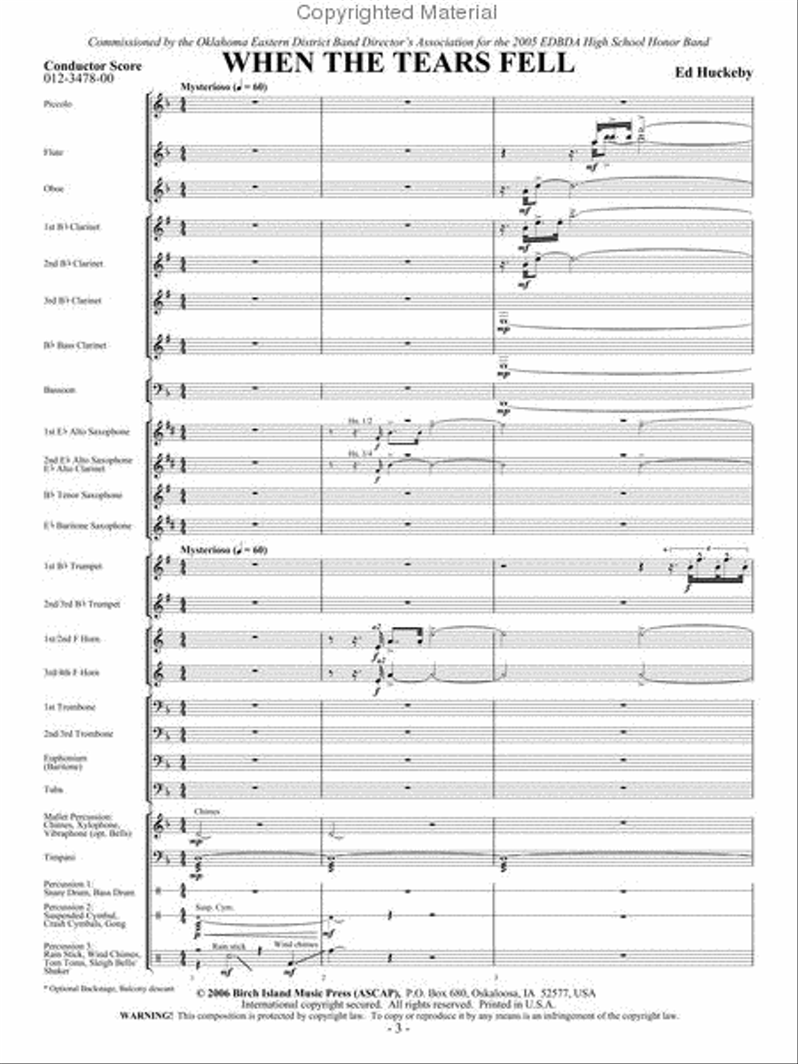 When The Tears Fell Concert Band scores gallery preview page 2