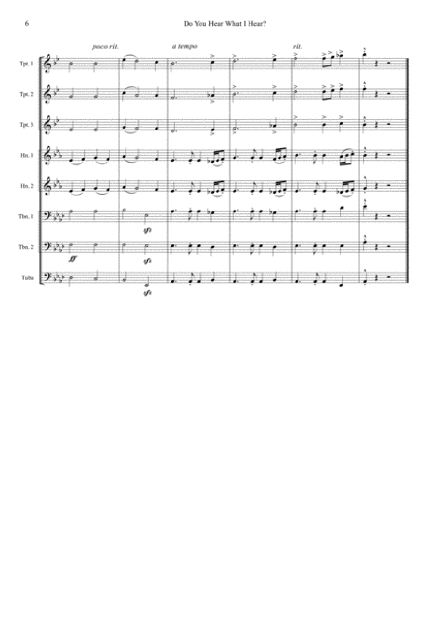 Do You Hear What I Hear Brass Ensemble scores gallery preview page 6