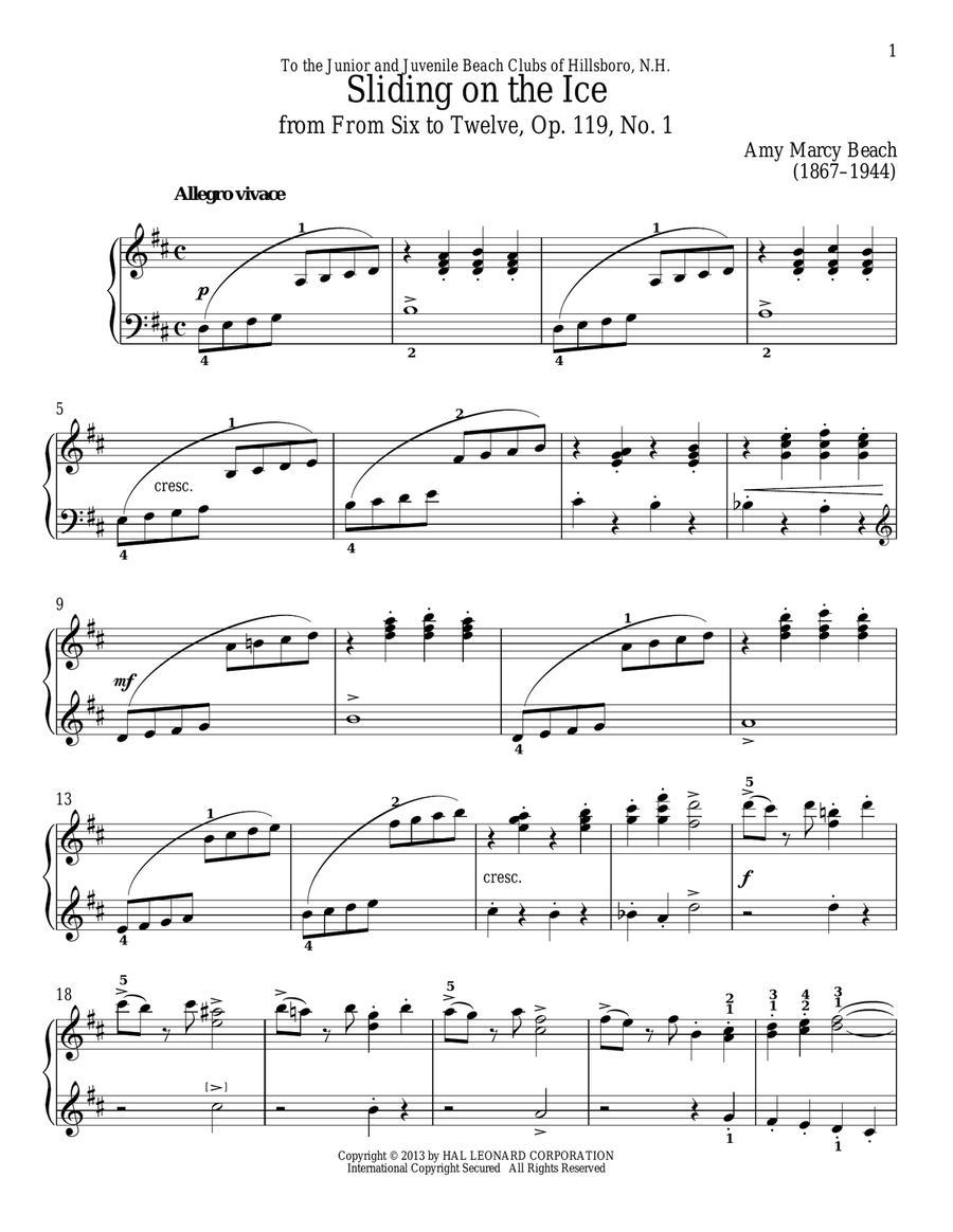 Sliding On Ice Sliding On Ice Piano Solo scores gallery preview page 1