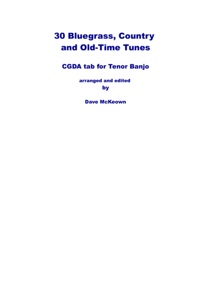 30 Bluegrass and Country Tunes for 4 String Banjo, tab in CGDA image number null