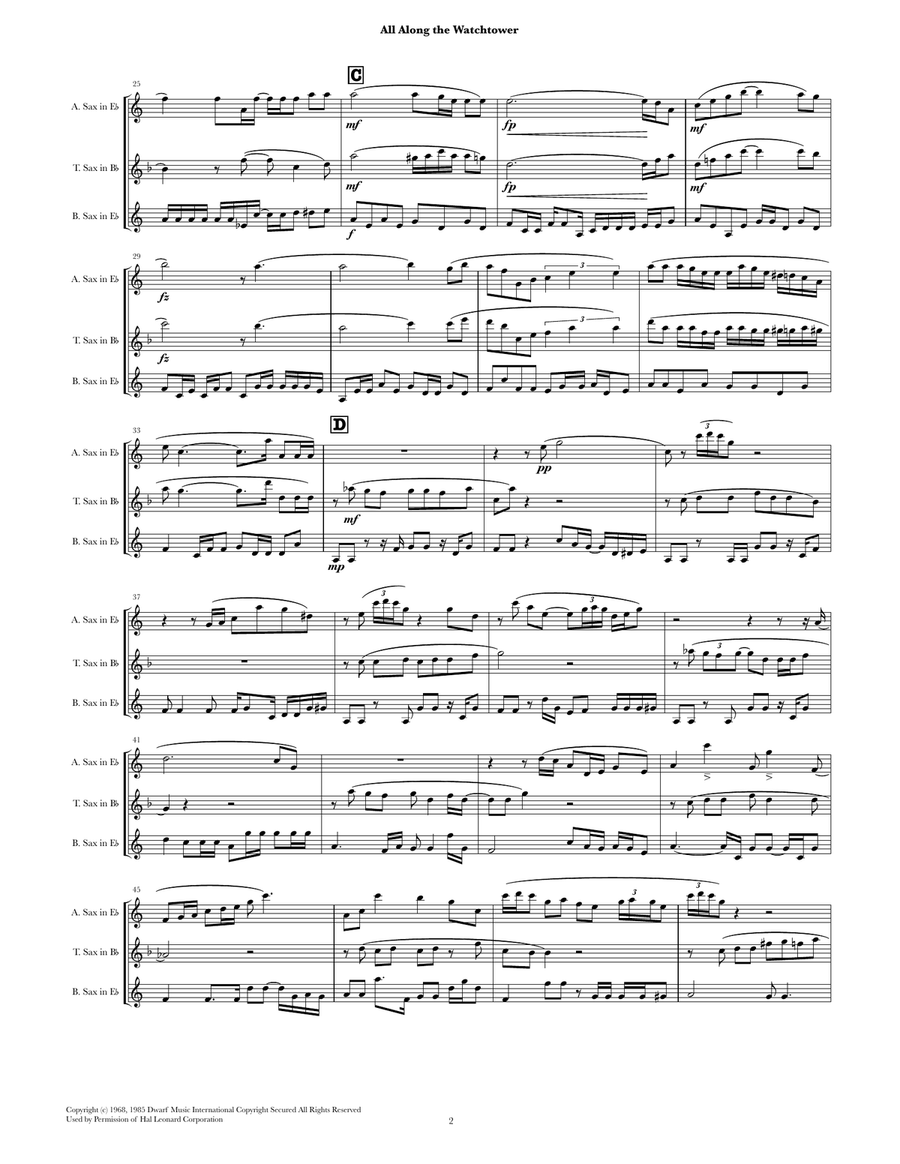 All Along The Watchtower All Along The Watchtower Woodwind Trio scores gallery preview page 3