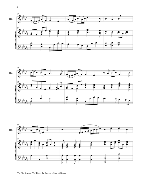 'TIS SO SWEET TO TRUST IN JESUS (Horn/Piano and Horn Part) image number null