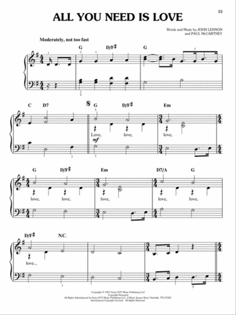 The Beatles – 1 Easy Piano scores gallery preview page 5