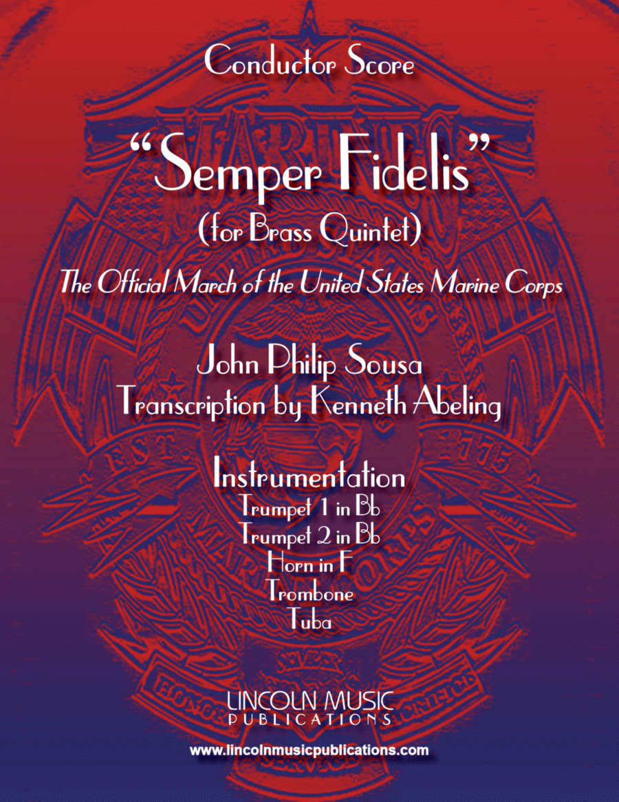 March - Semper Fidelis (for Brass Quintet) Brass Quintet scores gallery preview page 1
