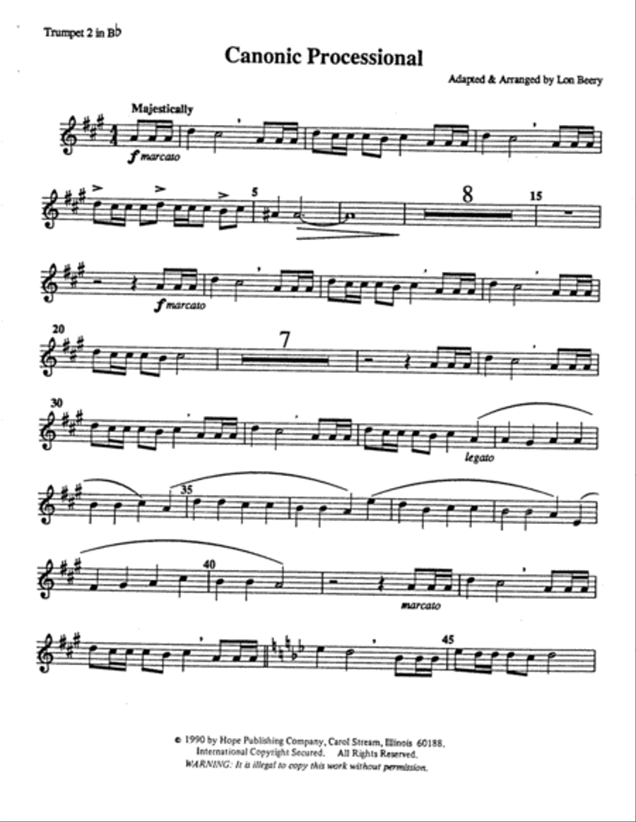Canonic Processional Piano Accompaniment scores gallery preview page 2