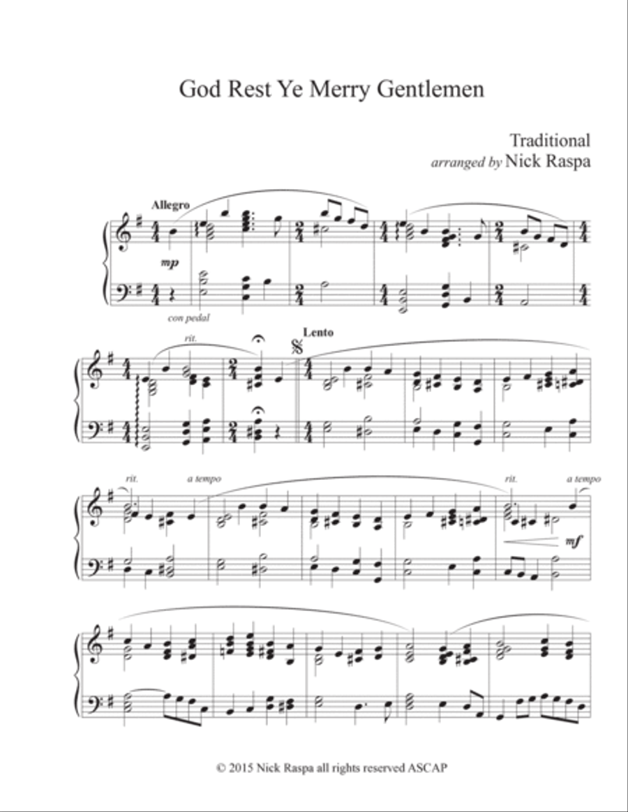 God Rest Ye Merry Gentlemen (adv. intm. piano) Piano Solo scores gallery preview page 4