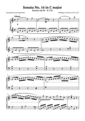 Sonata Facile (No 16 in C major, K.545) Allegro (First Movement) - Mozart
