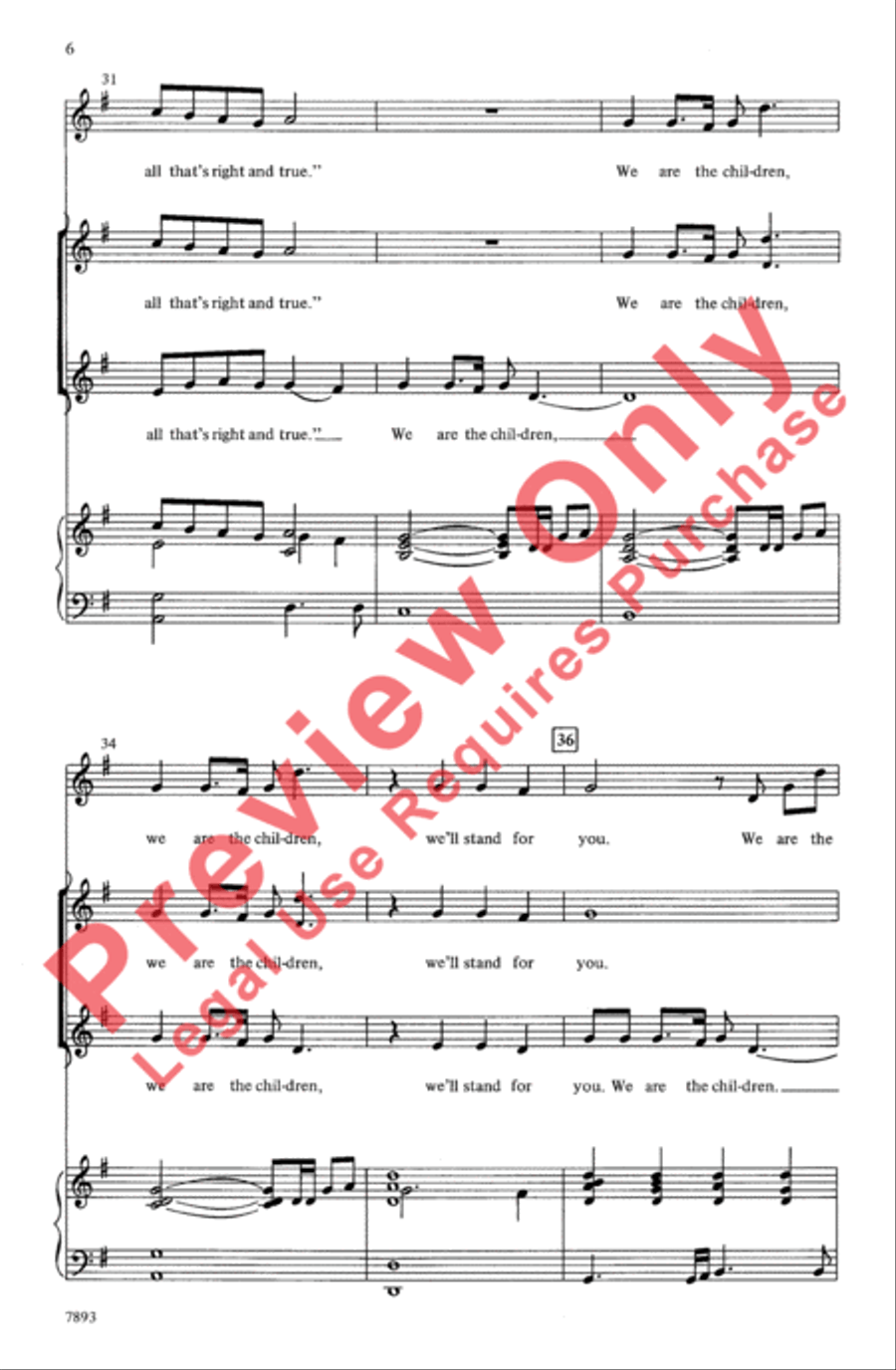 We Are the Children We Are the Children 2-Part scores gallery preview page 6
