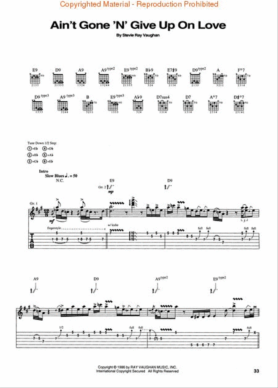 Stevie Ray Vaughan – Soul to Soul Electric Guitar scores gallery preview page 4
