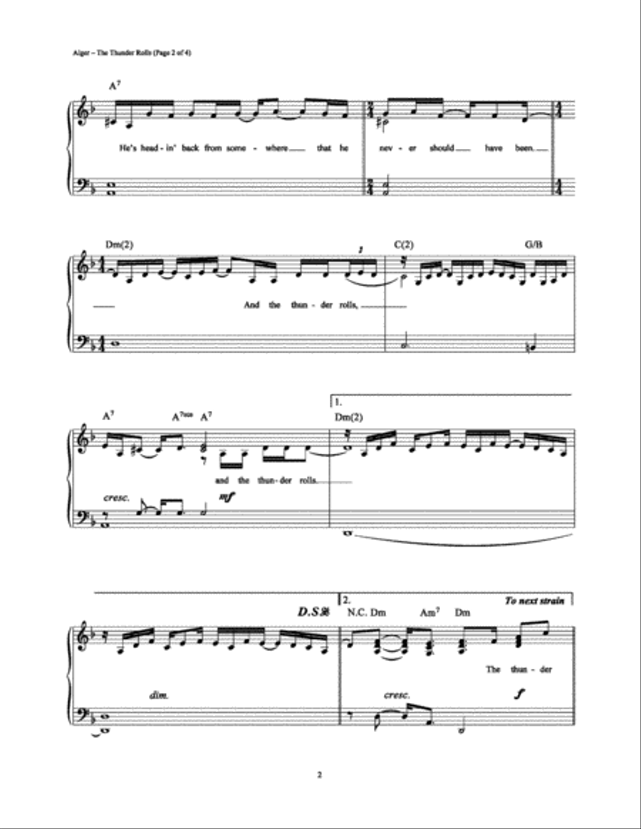 The Thunder Rolls Piano, Vocal, Guitar scores gallery preview page 2